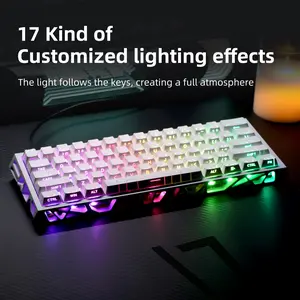 This is a super cool 61-key mechanical gaming keyboard featuring a unique design and rich RGB lighting—making it the perfect gift for family and friends who love online gaming.creamykeyboards