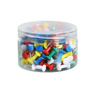 200 Push Pins Pack, Assorted Colorful Durable Plastic T-Shaped Pins, Ideal for Cork and Bulletin Boards, Photo Wall Decoration, Office Use