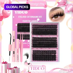 Eyelashes Extension Set, Makeup 60D & 80D & Thick Volume Lashes Clusters, Individual Lash Extensions Kit, 10-18mm D Curvature Lash Extensions Kit with Lash Bond and Seal, Lash Remover, Lash Tweezers, DIY Lash Clusters at Home