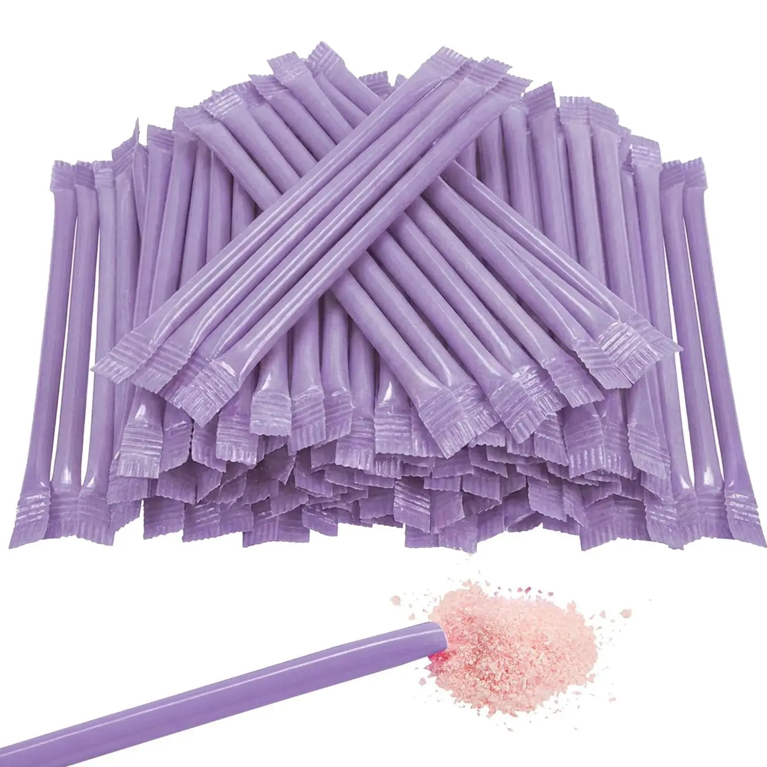 6" Purple Grape Flavor Candy-Filled Straws - 240 Pc.