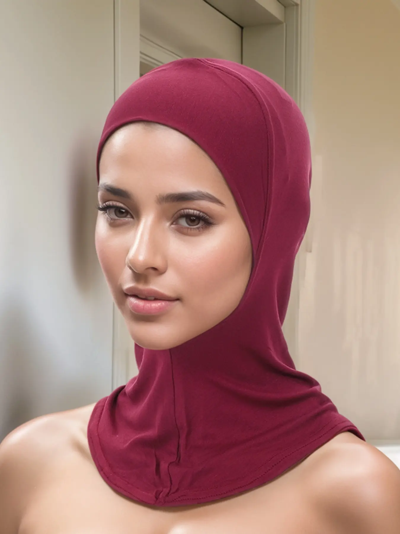 Women's Convenient Headscarf Accessory, Turban Hijab Muslim Modesty, Full Coverage Design, Comfortable Wrap for Daily Commute & Cultural Occasions