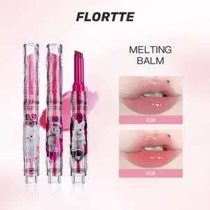 FLORTTE I Am Super Beauty Jelly Heart Lipstick Glossy Lipgloss Makeup Cosmetic Glitter Lip Balm Lip Care lipglosssss