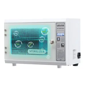 fathersdaygift VEVOR Nail Tool Cleaning Machine, 12L Large Capacity, Multi-Functional Tool Cabinet Cleaner Box with Timer Setting, Tempered Glass Door, 185nm Wavelength, for Labs, Home, Nail Salons, Beauty Salons