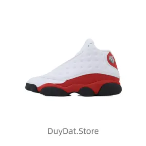 Trendy high-top retro basketball shoes for men in white and red