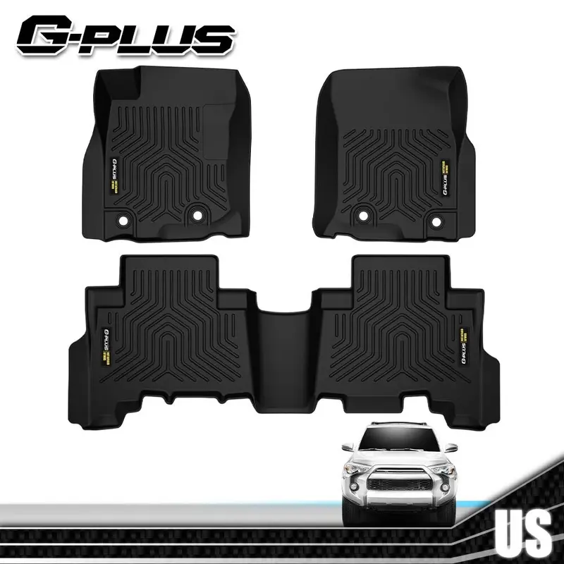 G-PLUS 100% Brand New TPE All-Seasons Car Floor Mats, Vehicle-Specific Direct Replacement for 1996-2023 Toyota 4Runner & Lexus GX460, Waterproof Front Anti-Slip Liners, Durable Automotive Car Interior Accessories