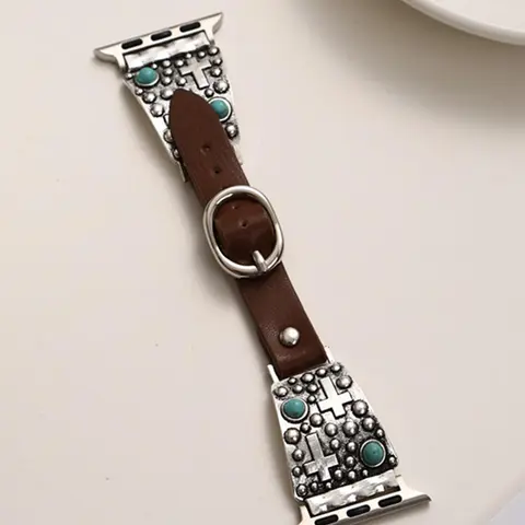 Vintage Style Watch Band, Fashionable Watch Band for Women & Men, Trendy All-match & Exquisite Watch Band for Birthday Gift, Fashionable Watch Accessories, Pu Leather Strap, Versatile Strap, Ethnic Pattern Strap