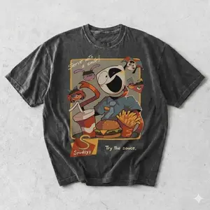 Try The Sauce Digital Circus Spudsy's Shirt, Funny Gangle and Jax Fast Food Graphic Tee, Retro 90s Indie Animation Tee, Viral Animation Gift