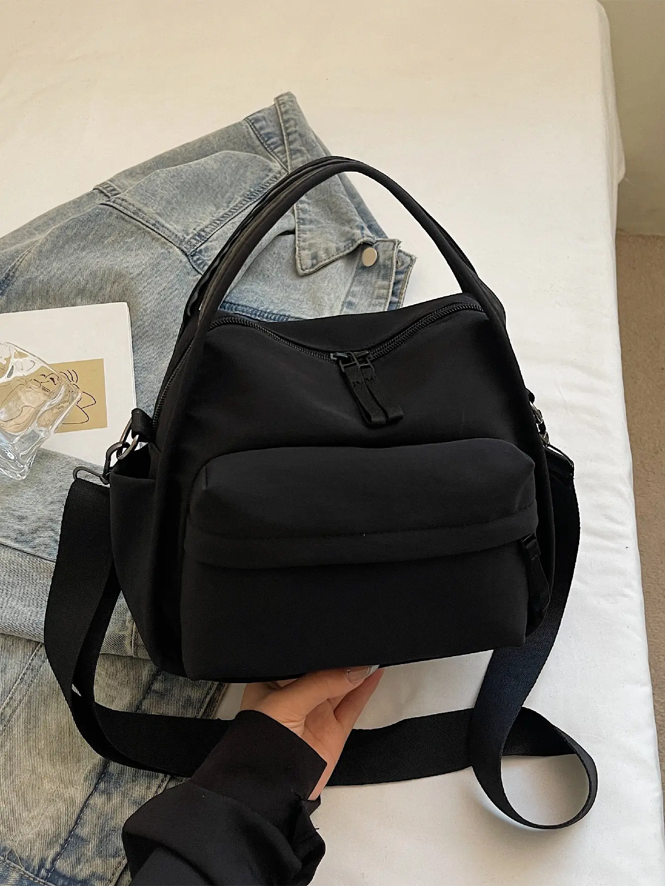 Smooth Zipper Design Handbag, Casual Fashion Shoulder Bag, Versatile Crossbody Bag for Work & Daily Use, Simple Style, Fashionable Crossbody Bag, Stylish Versatile Bag, Casual Crossbody Bags, Everyday Crossbody Bag