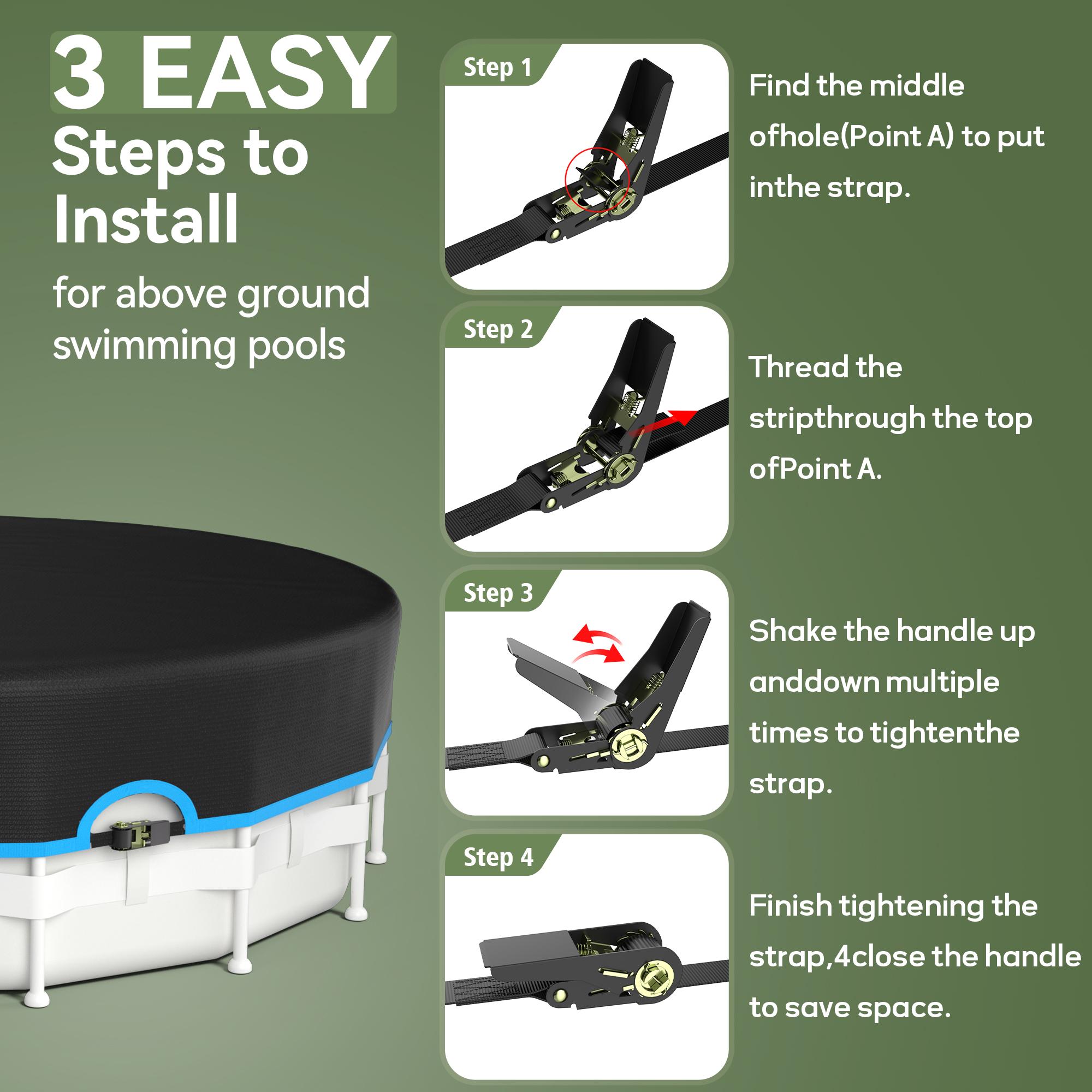 for outdoor  framed above-ground , made of Oxford fabric as a Four seasons  protector, equipped  heavy-duty mechanical buckles and straps, waterproof   , suitable for framed  and hot tubs.