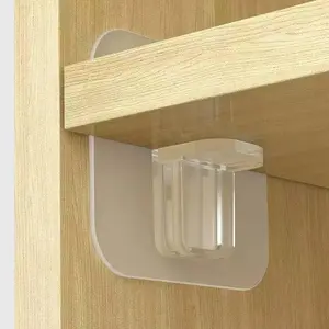 Punch Free, Easy Install, Floating Shelf Support, Self-Adhesive Shelf Pegs – No Nail Wall Hanger, Strong Brackets for Kitchen, Cabinet, Bookcase, Shelves, Heavy Duty, Wardrobe, Pantry, Organizer, Non-Drilling, Sturdy Holder.