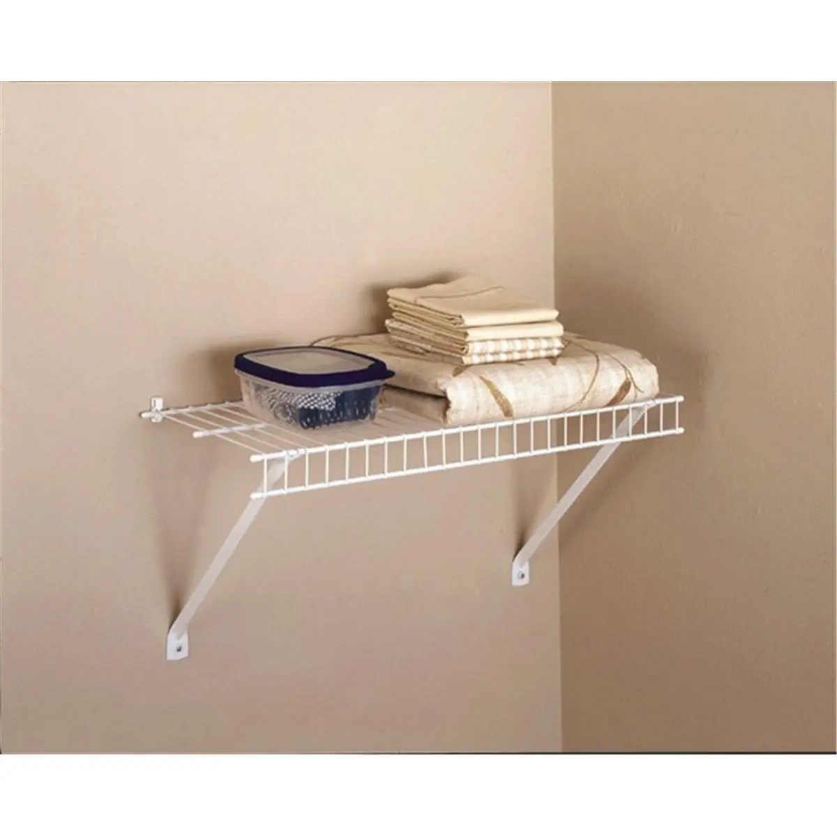 Rubbermaid 5210RM Assembled Linen Shelf Kit - 24 in. x 12 in. Steel Frame, Functional Set for Household & Kitchen Textiles Storage