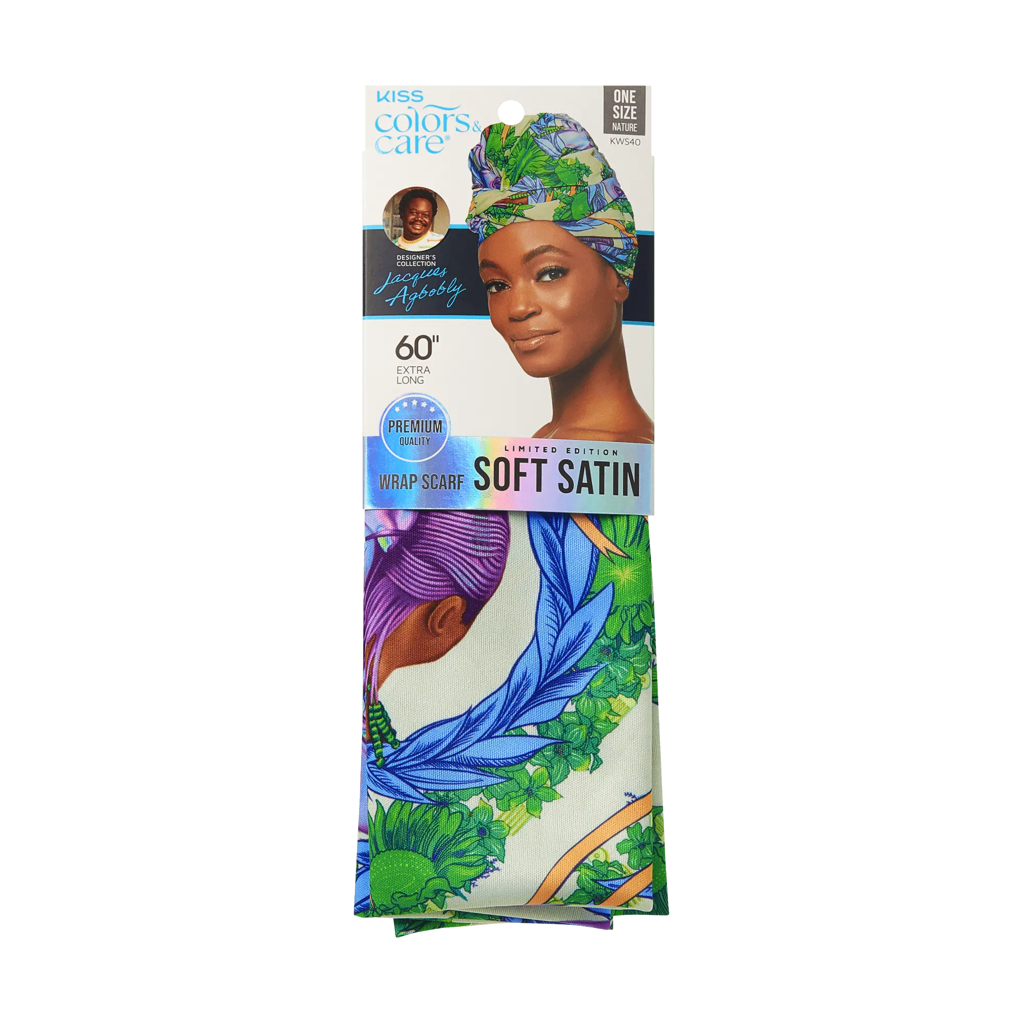 Kiss Colors & Care Limited Edition BIFC Satin Wrap Scarf - Jacques Agbobly
