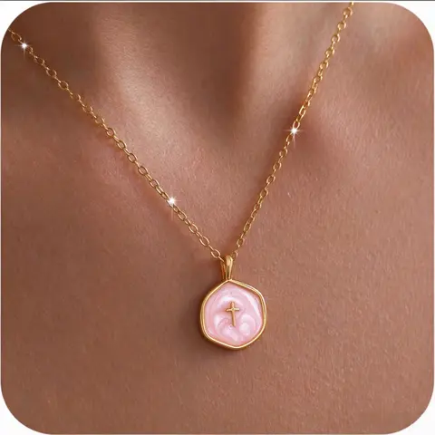 Tewiky 14K Gold Plated Cross Necklace for Women Dainty Simple Gold Plated Cross Pendant, Elegant & Hypoallergenic Brass Jewelry for Mother's Day Gifts