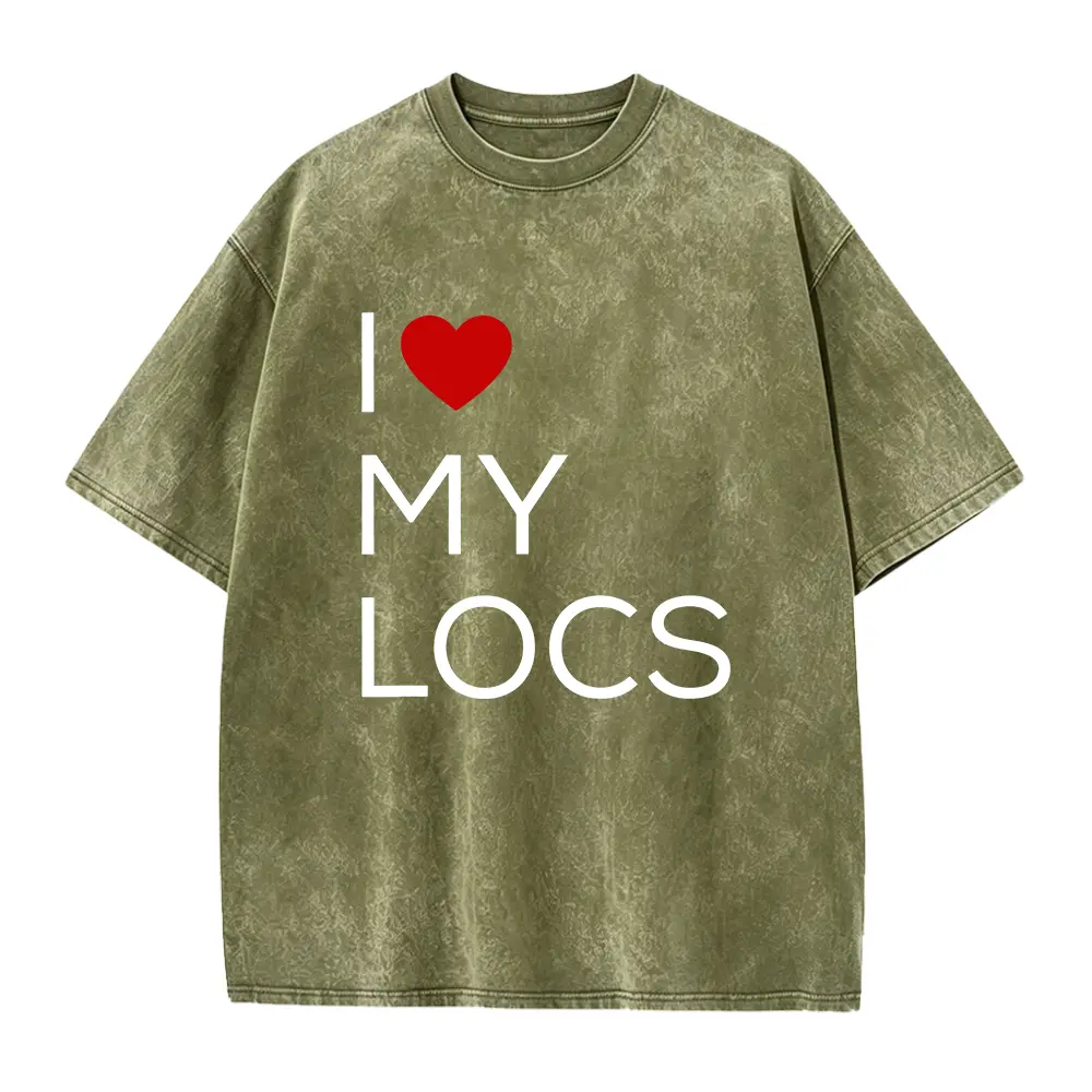 I Love My Locs Natural Hair T-Shirt - Unisex Oversized Crew Neck Tee with Locs, Natural Hair & Dreadlock Community Apparel, Spring Summer Fall Casual Wear, Machine Washable Comfort Fit for Men & Women