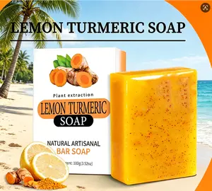 Lemon Turmeric 3pcs Acid KojicAcid Soap - GentleDark Spot Remover for Face Acne CleanserCream Cleansing turmeric soap Face FacialSkincare Radiant Comfort，Soap Body CareBody Wash Organic，New Version Cold Process Soap Bar