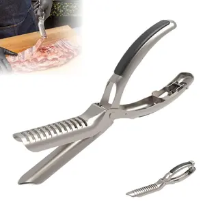Rib Prep Tool Pro, BBQ Rib Skinner, Stainless Steel Rib Membrane Remover Tool, Ergonomic Design for Effortless BBQ Rib Preparation﻿ (1pc)