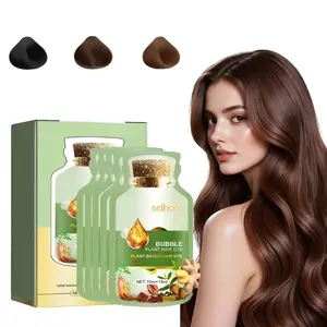 Multi-color,Bubble Hair Dye Shampoo,Instant Tinte de Cabello,Herbal Ingredients,Gray Coverage,Non-stained Skin,Plant Haircare(20ml 10Packs/Box)