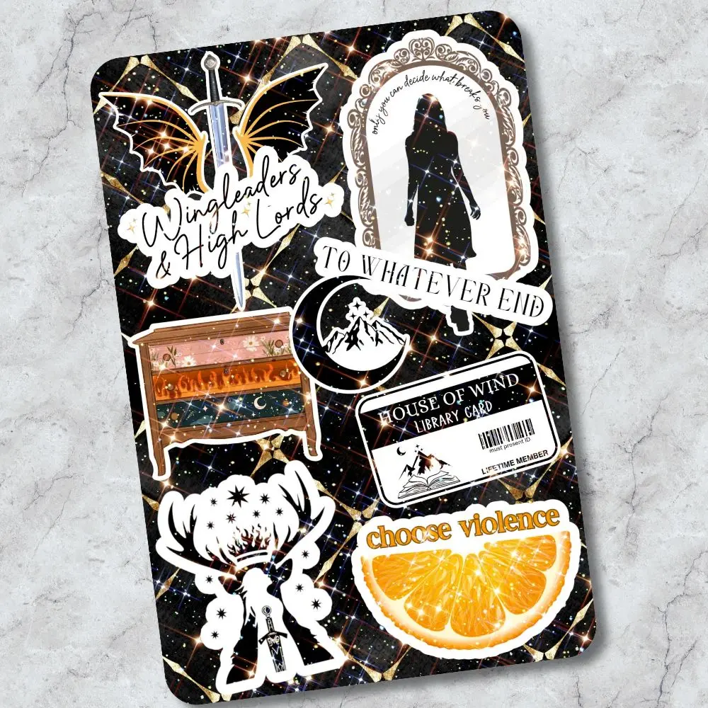 Dragon Fantasy Case Insert for Kindle | Book Lover Gift | Bookish Stickers for E-Reader | Fantasy Booktok Cover Insert | Romantasy Books | Smut Reader | Sjm Book Stickers for Kindle | Choose Your Kindle Size | Aesthetic | Orange