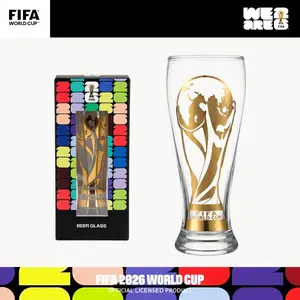 FIFA World Cup 2026 Home-use water cup featuring the championship trophy design, made of high-quality glass; ideal for home or office use, makes a great gift, and is a reusable beverage container..