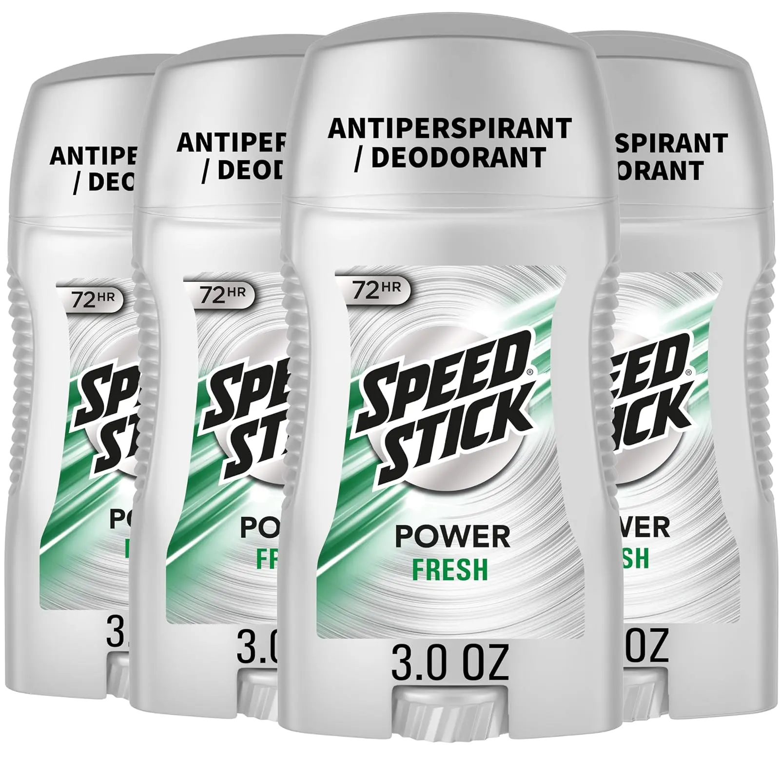Speed Stick Power Antiperspirant Deodorant, Fresh Scent, 3.0 oz (4 Pack) | 72-HR Sweat & Odor Protection, Underarm Antiperspirant for Men, Male Grooming, Everyday Use, Active Lifestyles