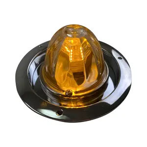 Amber Watermelon LED Light with Glass Lens and Chrome Base