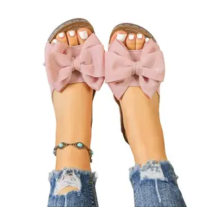 Women’s Bow Platform Slide Sandals for Women Open Toe Slip On Summer Slides Casual Thick Sole Backless Sandals Cute Vacation Beach Travel Flat Mule Shoes Dressy Casual Everyday Wear