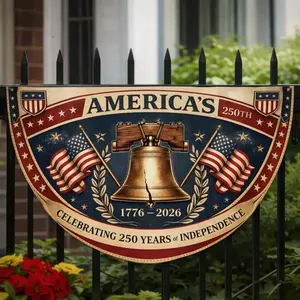 USA 250th Anniversary Fan Flag, 1776-2026 Patriotic Outdoor Decor, American Semiquincentennial Yard Banner, Fireworks & Flag Design