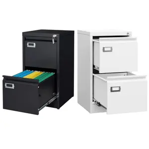 Yizosh 2 Drawer Black File Cabinet with Lock for Home Office Metal Locking Storage Organizer for A4/Legal Documents Durable Steel Construction