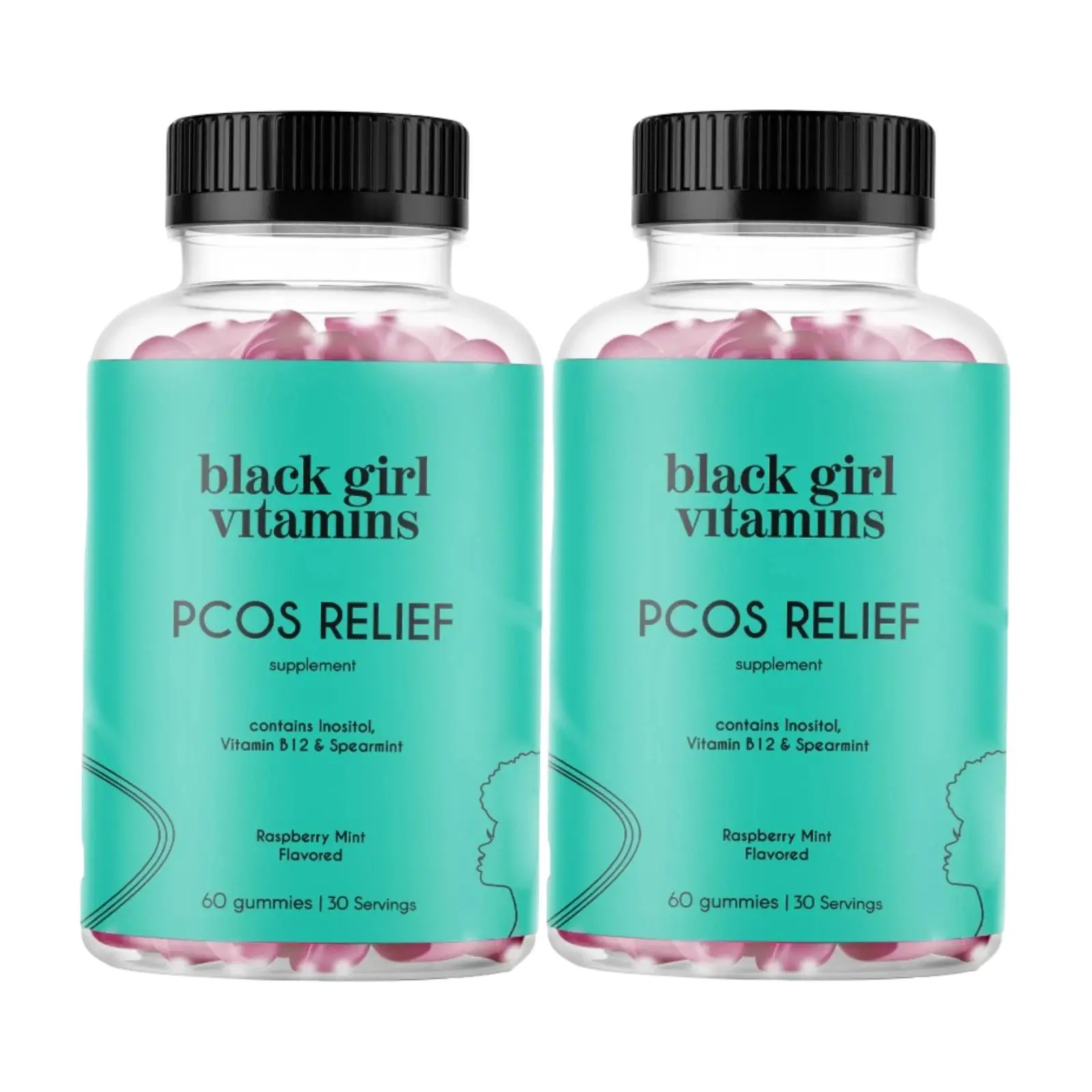 2-Pack Black Girl Vitamins PCOS Relief – Cycle Support for Women - 120 Gummies Daily Wellness Support Supplement
