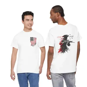 250th Anniversary Distressed American Flag T-Shirt  Revolutionary Soldier Graphic  America 250 Patriotic T-Shirt
