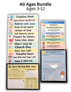 Christian Morning Routine for Kids | 25 Reusable Faith Worksheets + Chore Chart (Ages 3-12)