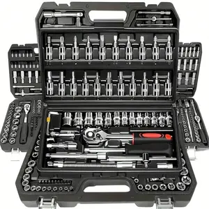 Socket Roller Wrench Set Mechanical Tool Kit For Auto Repair & Home, Metric Socket Set With Storage Box