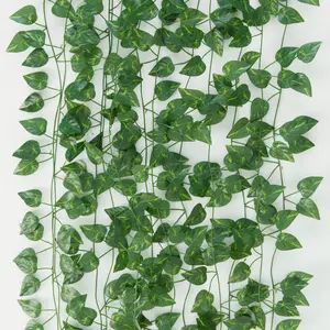 Artificial Ivy Garland Leaf Vine, 12pcs Hanging Green Leaves Fake Indoor Plants, Vine for Room Wedding Party Garden Wall Outdoor Greenery Home Office Decor, Decoration Items, Decorative