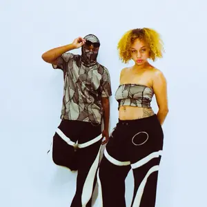 Two tone flare sweatpants