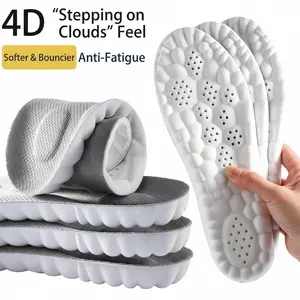 4D Cloud Soft Insoles for Men & Women, Shock Absorption Acupressure Shoe Inserts for Standing All Day, Breathable 3D U-Heel Cup Massage Footbed for Work Boots, Sneakers, Casual Shoes