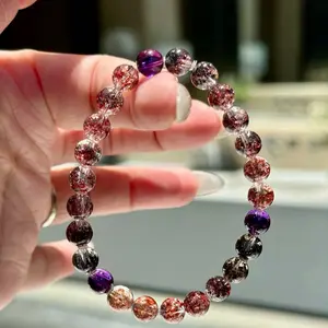 8mm Elite Grade Natural Super Seven Crystal Bracelet