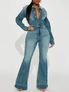 Playing Games Denim Jumpsuit - Denim