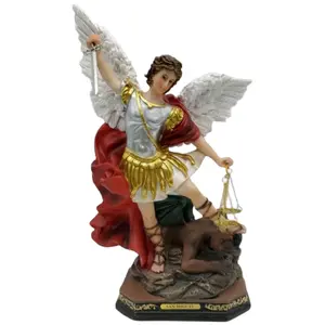 San Miguel Arcangel 12" Alas Blancas St Michael Archangel Estatua Brand New