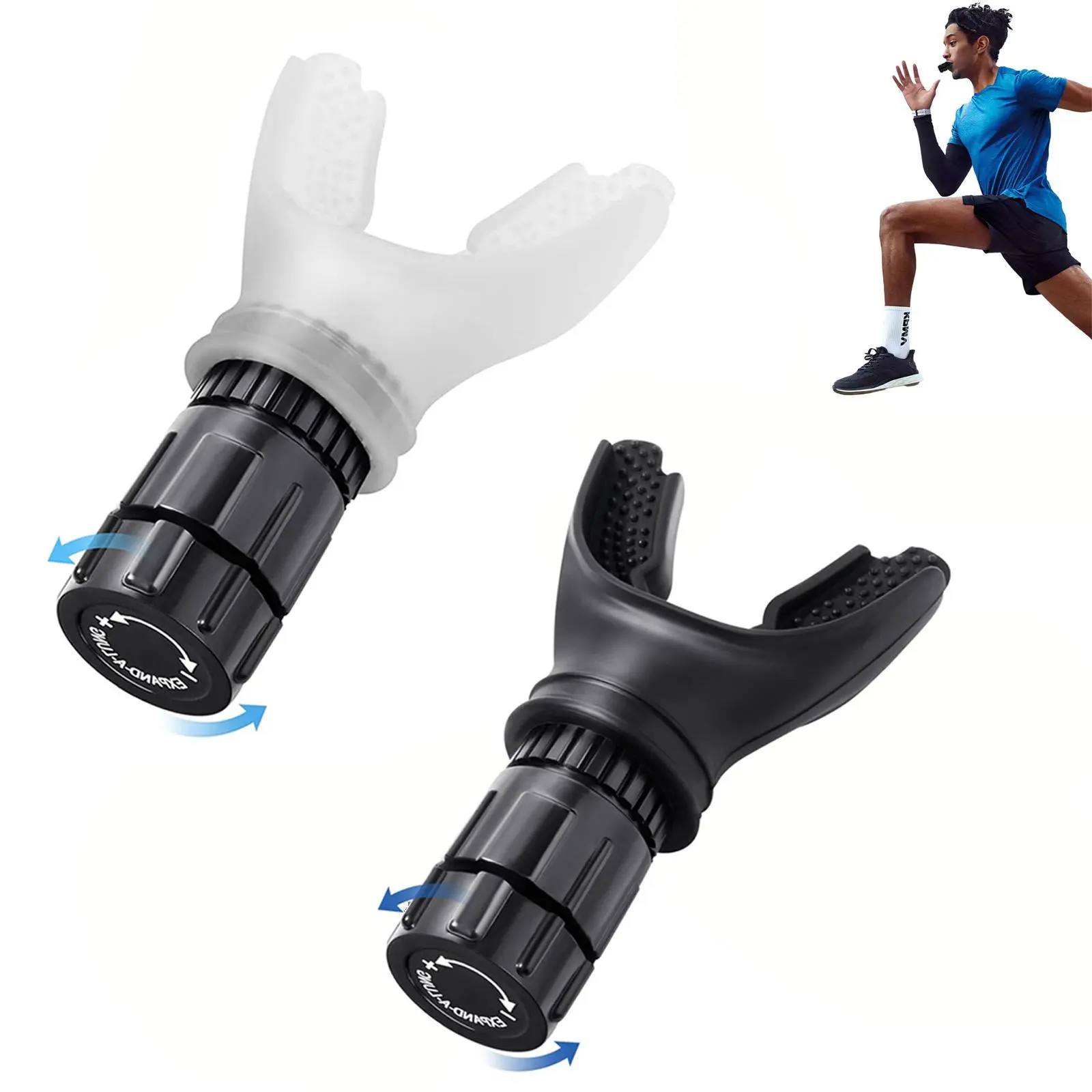 1 Pack Black Adjustable Resistance Lung Training Breathing Exerciser for Adults, Athletes, Swimmers/Runners - Easy-to-Clean Home Supply, Party Gift for Better Lung Capacity, Portable
