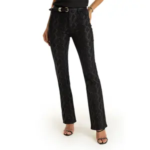 Aria Flare Jean - Black Python