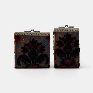 Burnout Velvet Revival Sephia Card Wallet