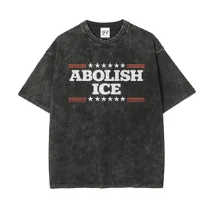 Abolish ICE Anti Ice Shirt Comfort Colors, S~5XL Oversize Unisex Washed T-Shirt for Women and Men's Unisex Fit Batik Cotton Oversize Streetwear Menswear  Super Soft Pre-Shrunk