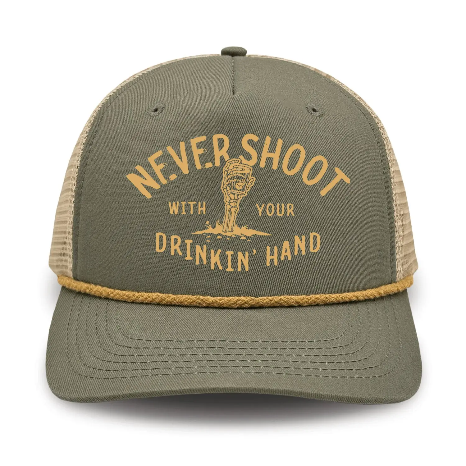 Never Shoot With Your Drinkin' Hand Ranchero Series Foam Trucker Hat