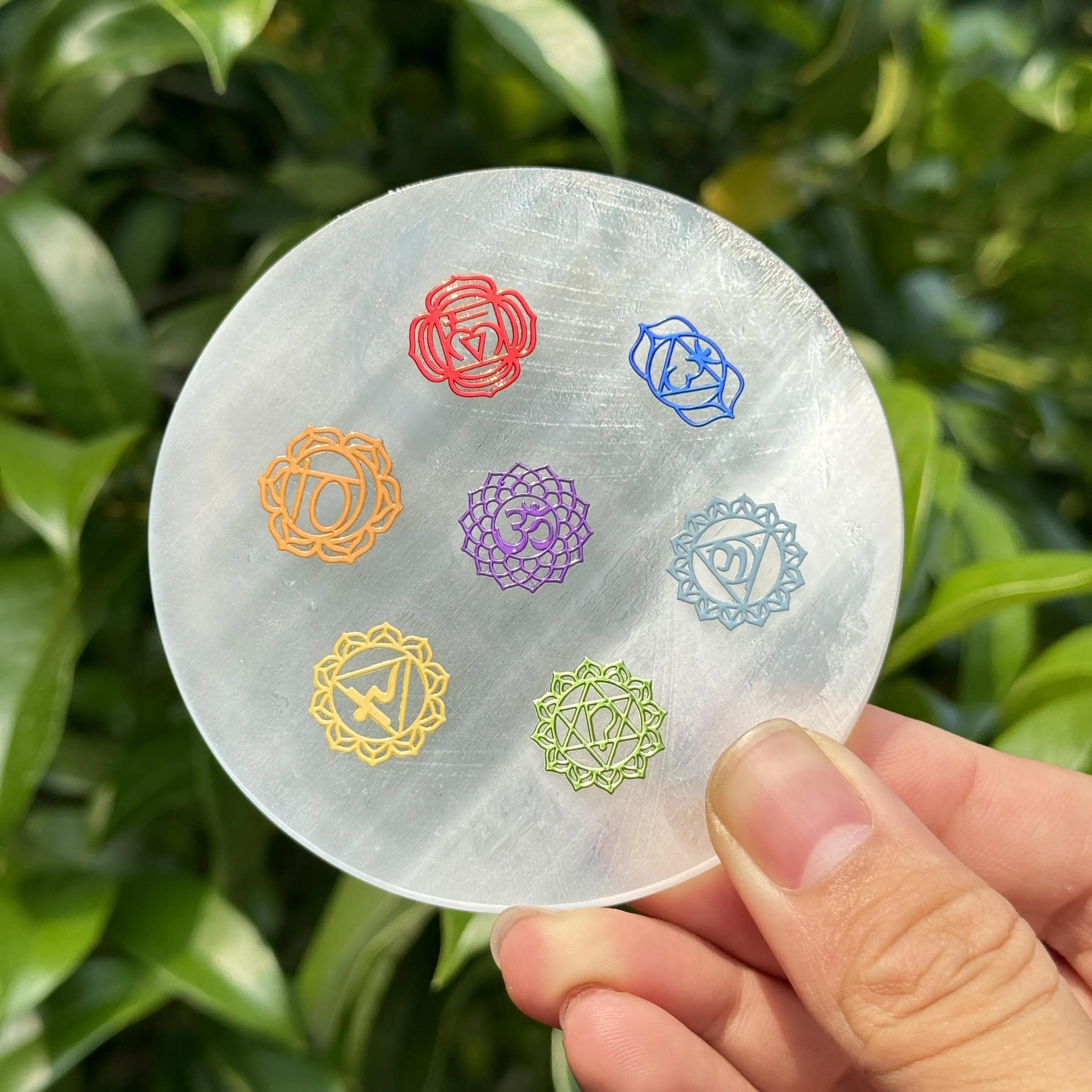 [Video Order]1 Count Selenite plate Size around 2.5-3.2 inch