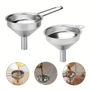 Stainless Steel Funnel, Oil Dispenser, Food Grade Mini Funnel, Small-diameter Filling Funnel, Filtering Funnel with Handle, Suitable for Beer, Olive Oil, Seasoning, Flour, Etc., Liquid Packaging Tool, Practical Kitchen Tool