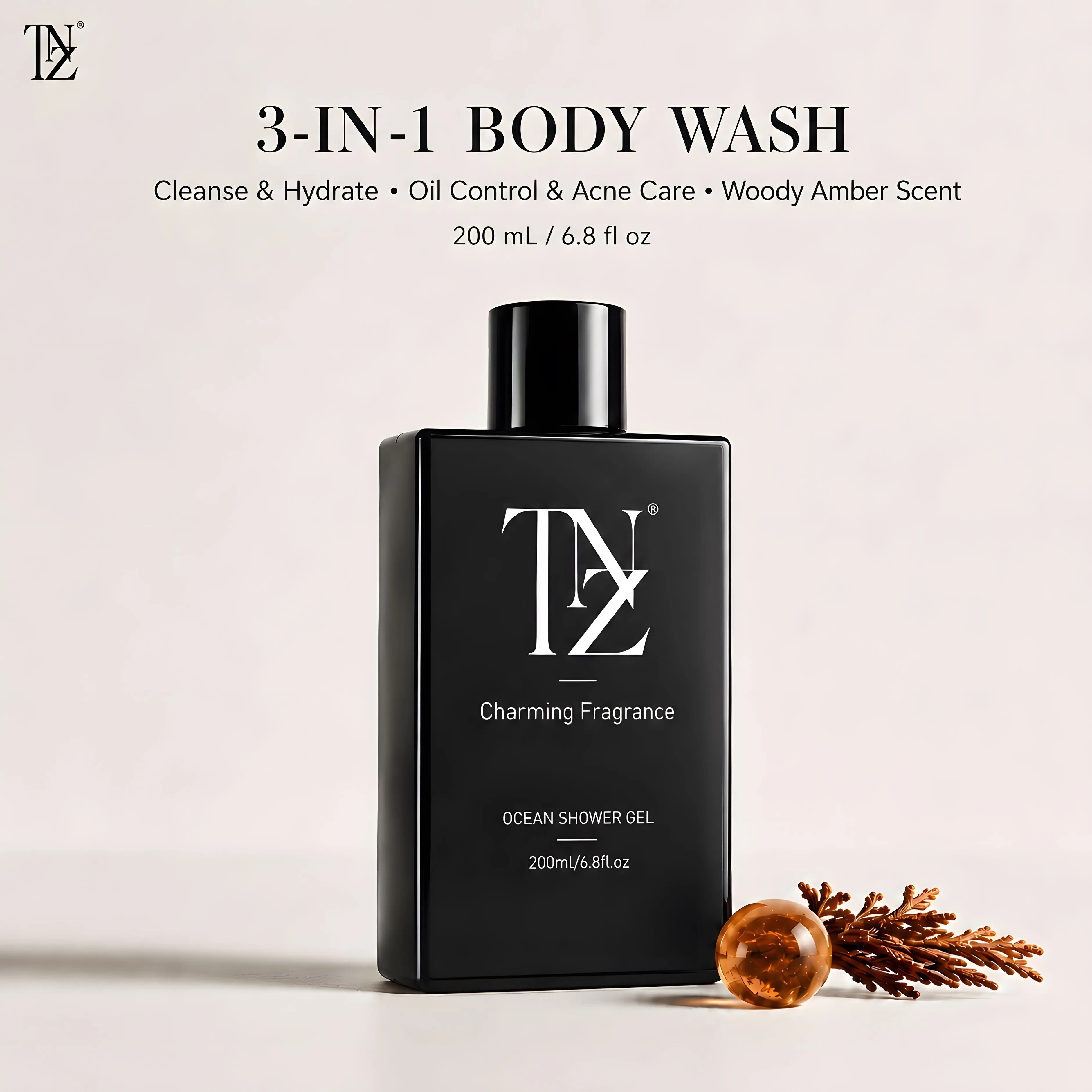 TNZ Ocean Scented Body Wash - Amino Foam & Aloe Vera Deep Hydration Fragrance Shower Gel for Normal Skin, Soft Silky Feel, Body Care, Cleanser, Cleansing, Fresh And Clean, Daily Use, Amino Acid, Moisturizing, Youth, Skin-Friendly