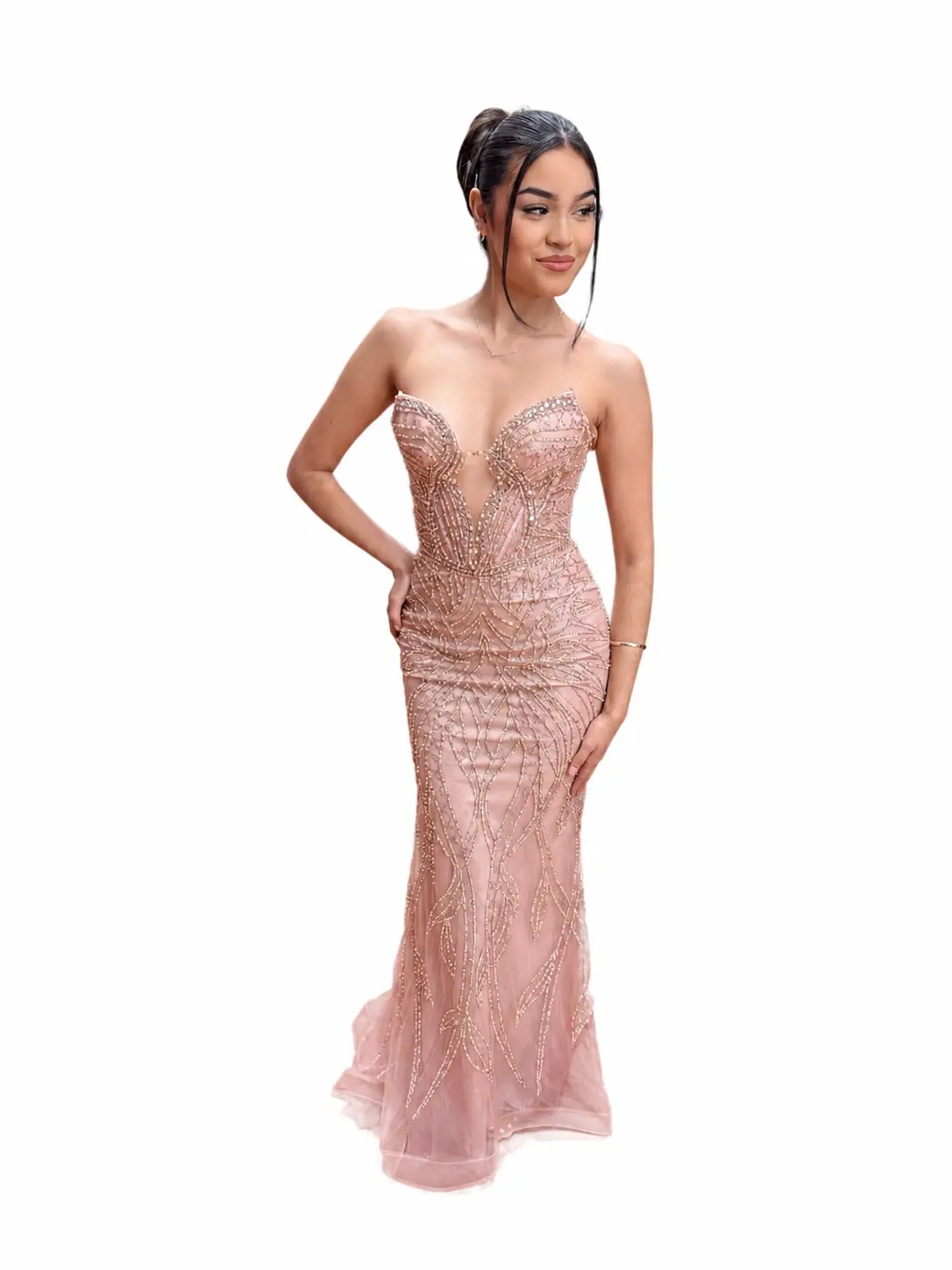 RQ8241  beautiful, elegant dress with stone, perfect for any special occasion Formal Party Style Womenswear, floor-length, mermaid-style gown with diamond detailing; the corset design creates a shapewear-like, sculpting effect, beautiful for you special d