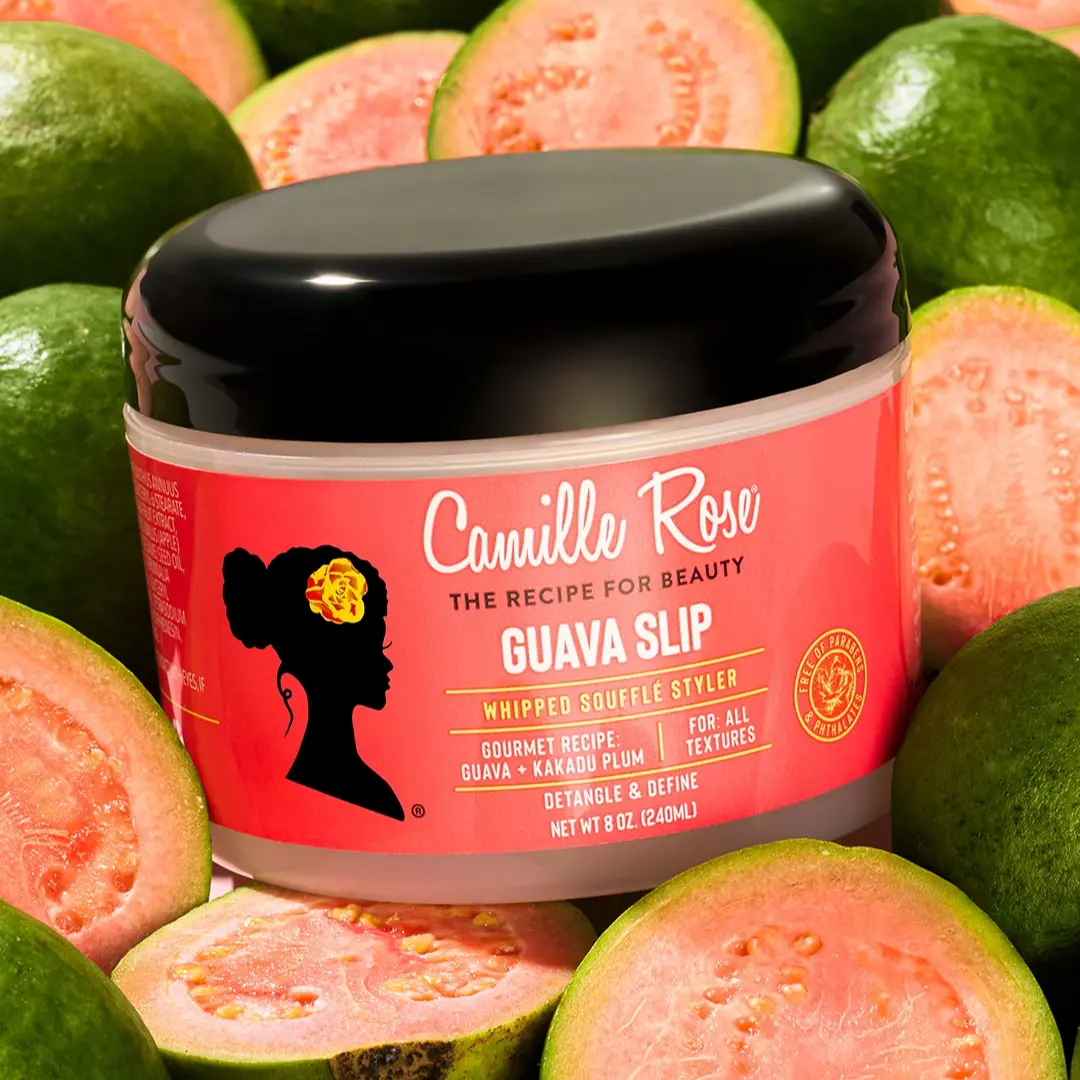 Camille Rose Guava Slip Whipped Souffle, 8 oz, Curl Defining Styling Souffle, Moisture & Hydration, For Any Hair Type