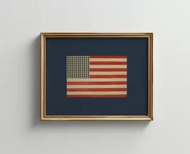 Preppy American Flag Wall Art |Fourth of July USA Poster | Rustic Americana Wall Decor NO FRAME