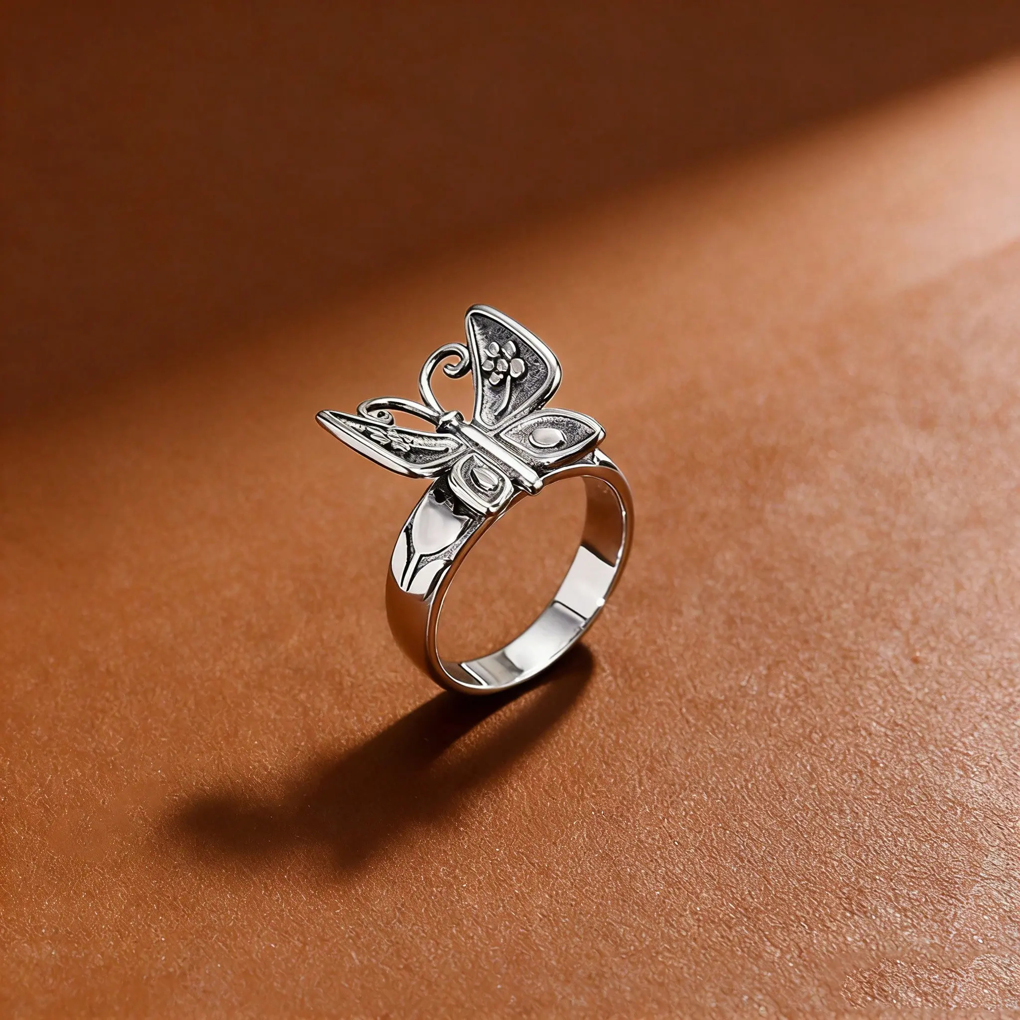 Silver- plating  Mariposa Ring Electroform Jewelry-Size6-10inch -Beautiful Rings